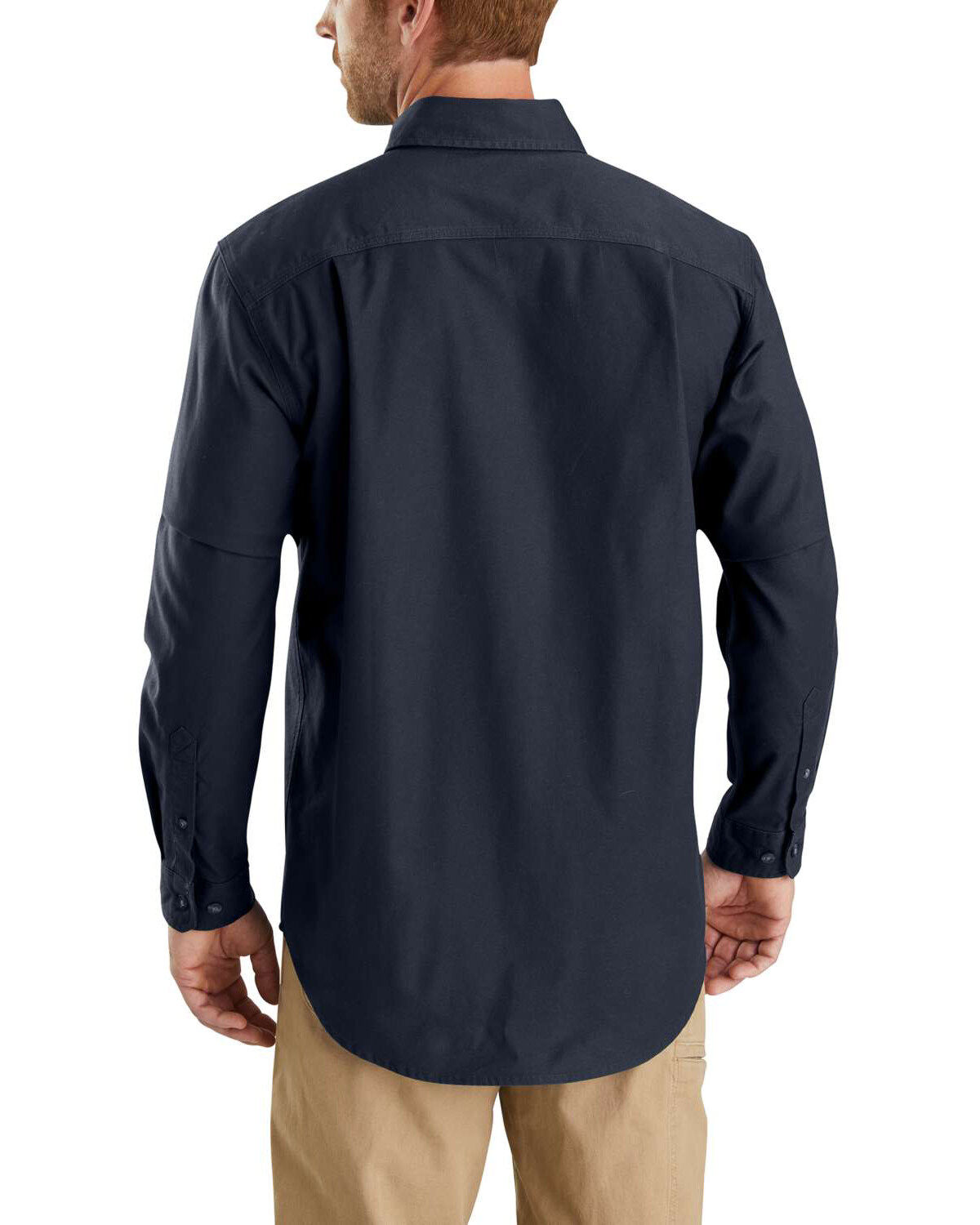 Image #2 - Carhartt Men's Rugged Flex&reg; Rigby Long Sleeve Work Shirt - Tall, Navy, hi-res