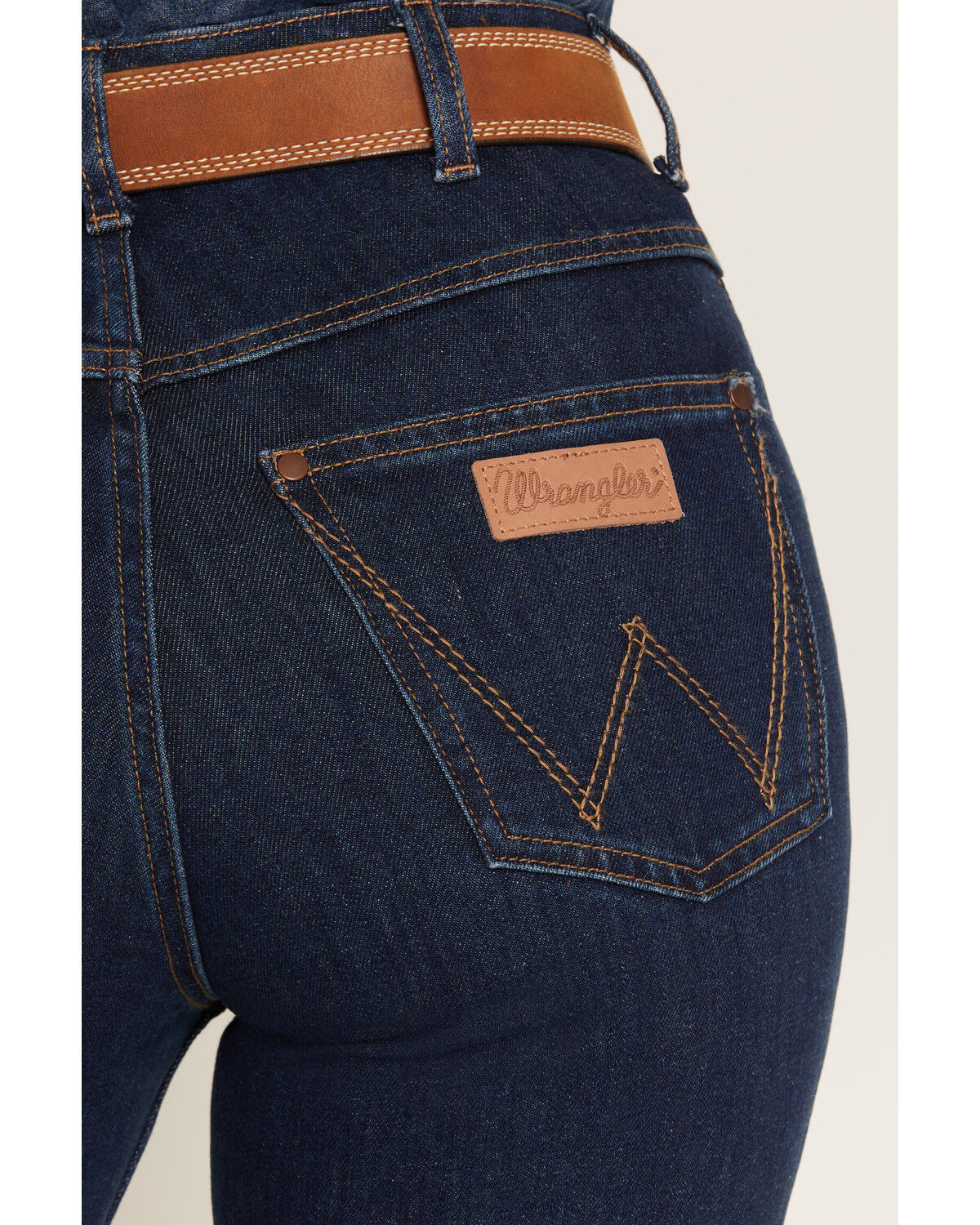 Image #4 - Wrangler Women's Emerie Dark Wash High Rise Bell Trouser Stretch Denim Riding Jeans, Dark Wash, hi-res