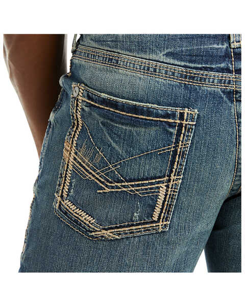 Image #4 - Ariat Men's M5 Low Rise Straight Leg Jeans, Med Stone, hi-res