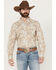 Image #1 - Cody James Men's Porter Floral Print Long Sleeve Button-Down Stretch Western Shirt, Cream, hi-res
