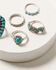 Image #2 - Shyanne Women's Turquoise Oval 5pc Ring Set, Silver, hi-res