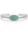 Image #1 - Montana Silversmiths Women's Yellowstone Brand Oval Turquoise Bracelet, Silver, hi-res