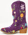 Image #3 - Dingo Girls' Flower Power Suede Western Boots - Snip Toe, Purple, hi-res