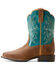 Image #2 - Ariat Girls' Outrider Western Boots - Broad Square Toe, Brown, hi-res