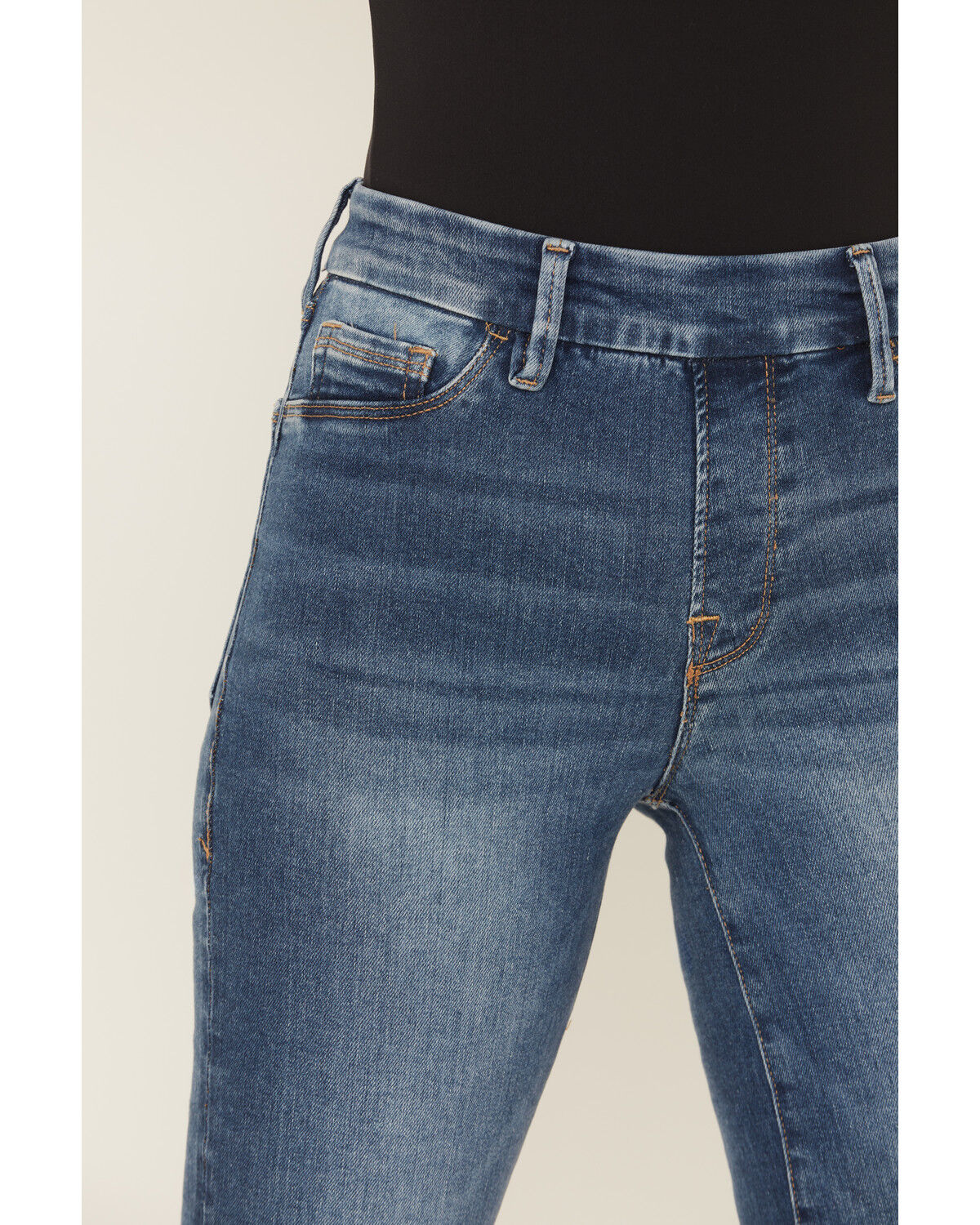 Image #2 - Good American Women's Good Legs Medium Wash High Rise Pull-On Flare Jeans, Medium Wash, hi-res