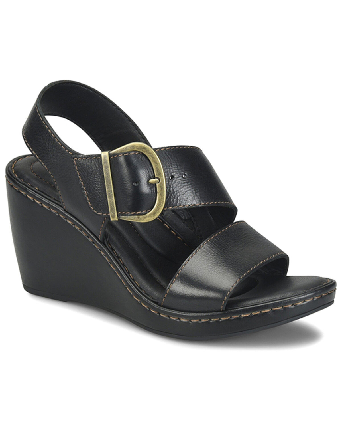 Born Women's Sapphire Wedge Sandals, Black, hi-res