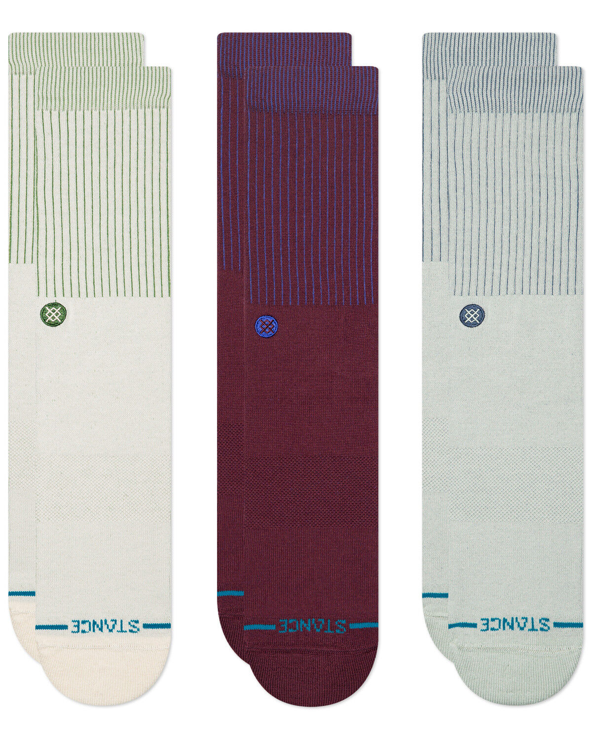 Image #1 - Stance Men's Icon Crew Socks - 3 Pack, Multi, hi-res