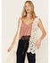 Image #1 - En Creme Floral Crochet High-Low Vest, Cream, hi-res