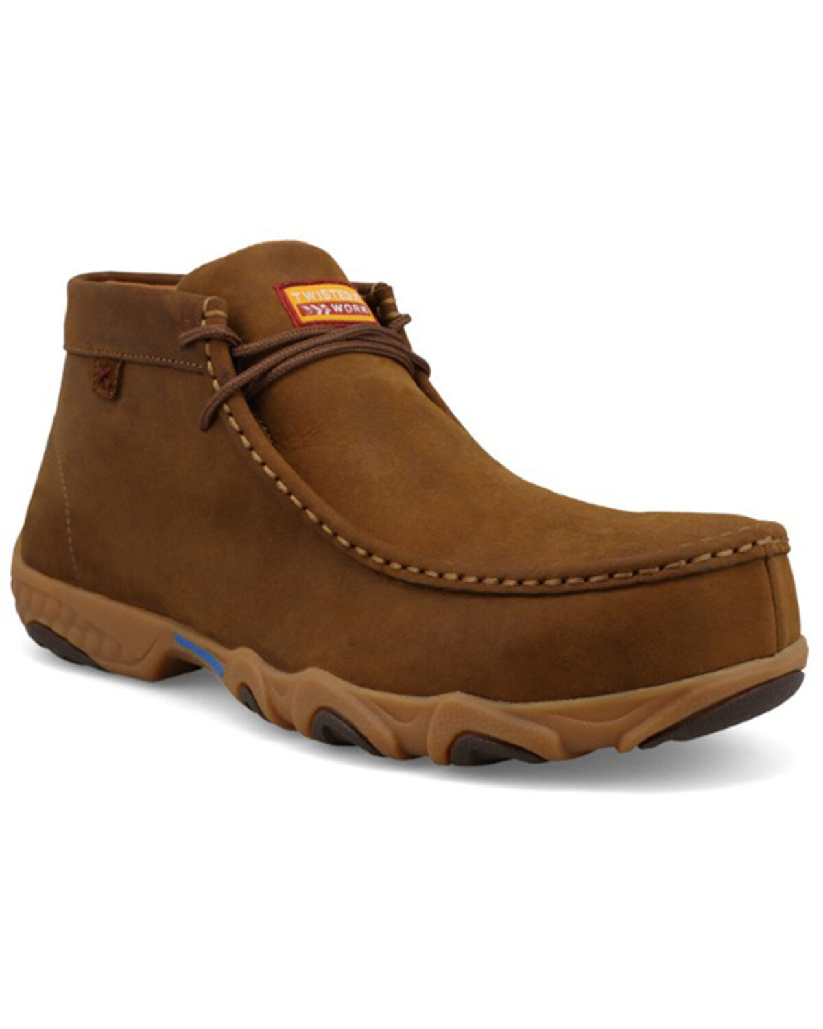 Twisted X Men's Work Chukka Driving Mocs - Nano Composite Toe, Distressed Brown, hi-res