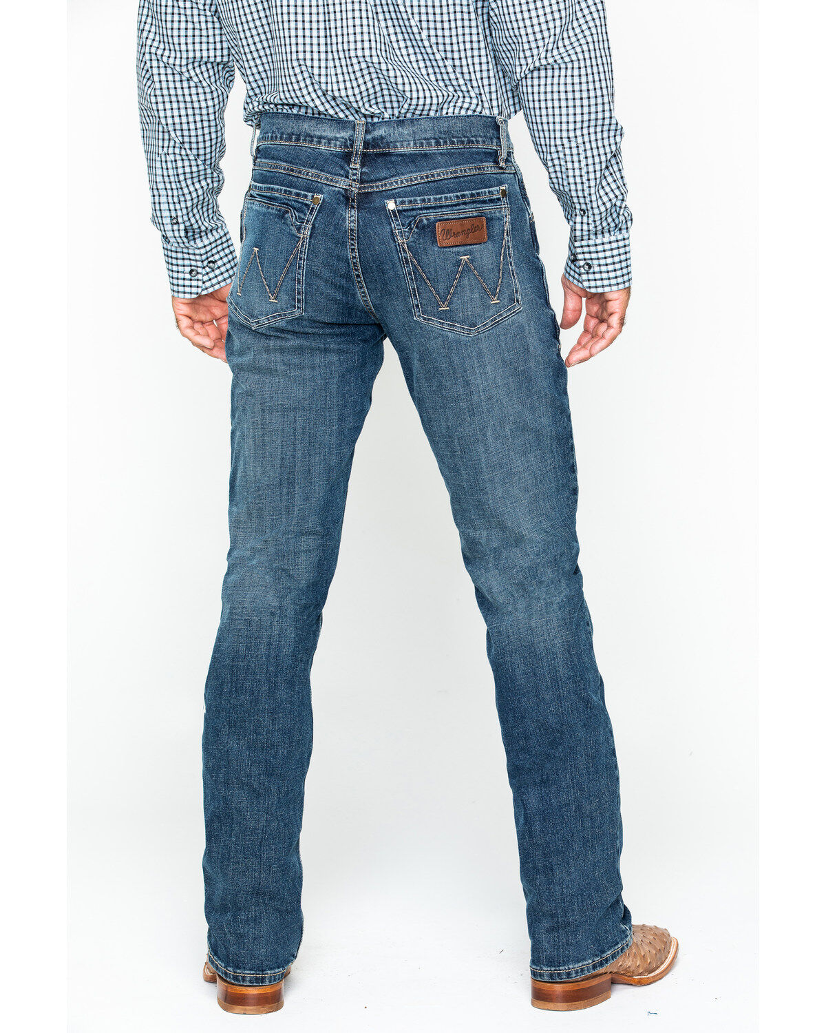 Wrangler Retro Men's Layton Medium Wash Low Rise Slim Bootcut Jeans - Tall, Indigo, hi-res