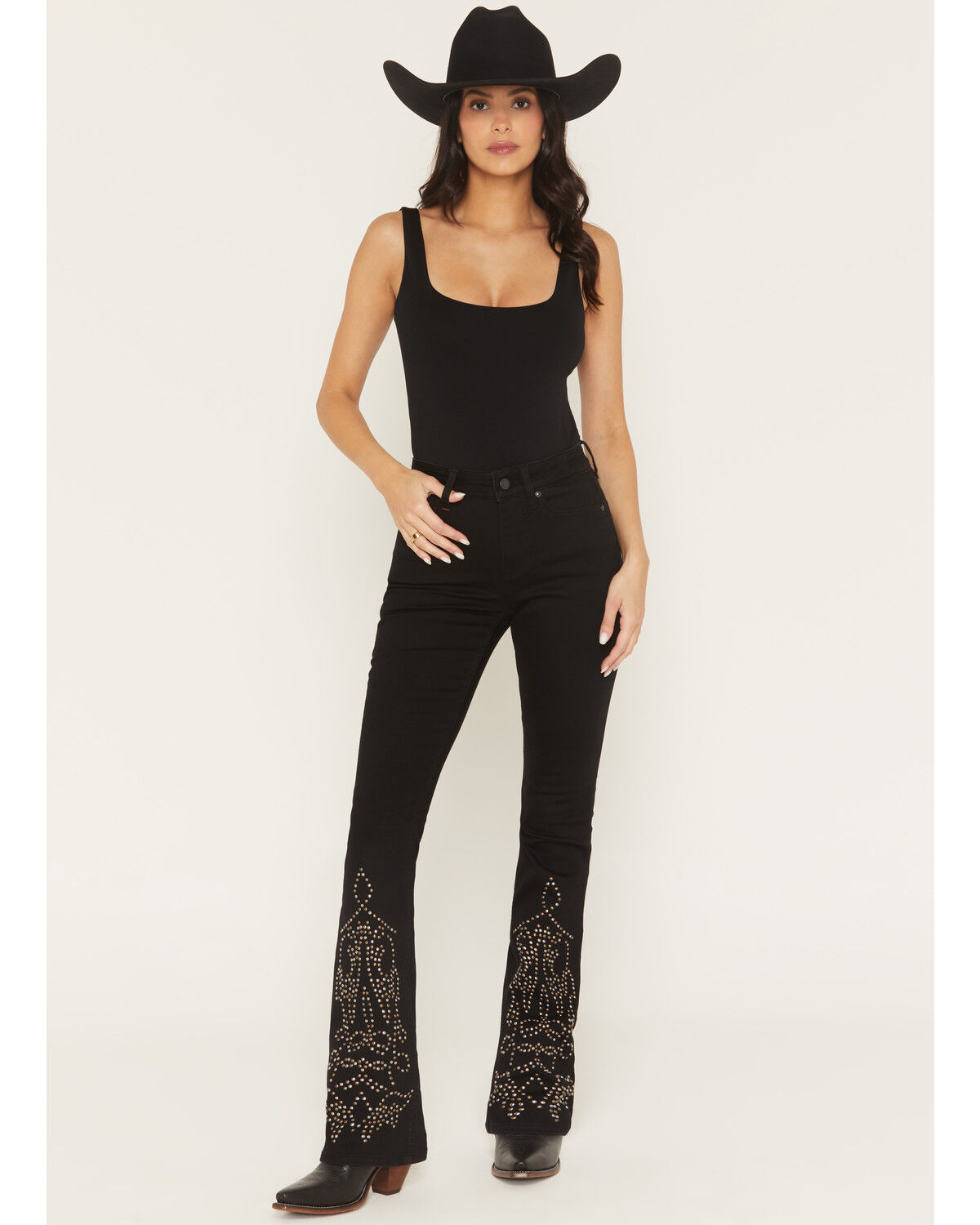 Image #1 - Idyllwind Women's Hemlock Legend High Rise Bootcut Stretch Denim Jeans, Black, hi-res