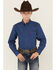 Image #1 - Cinch Boys' Geo Print Long Sleeve Button-Down Western Shirt , Royal Blue, hi-res