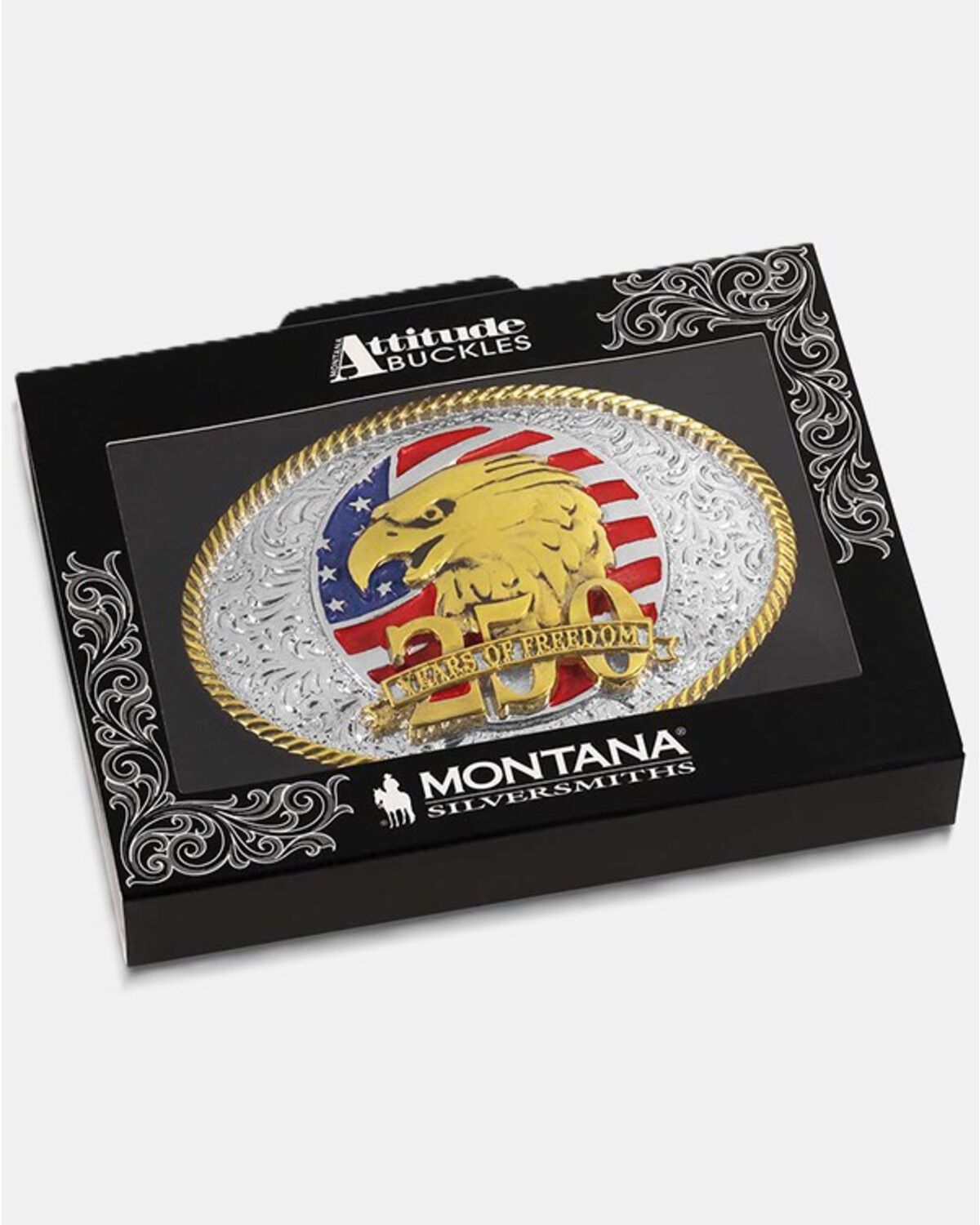 Image #3 - Montana Silversmiths America 250 Eagle 250 Years of Freedom Belt Buckle, Silver, hi-res