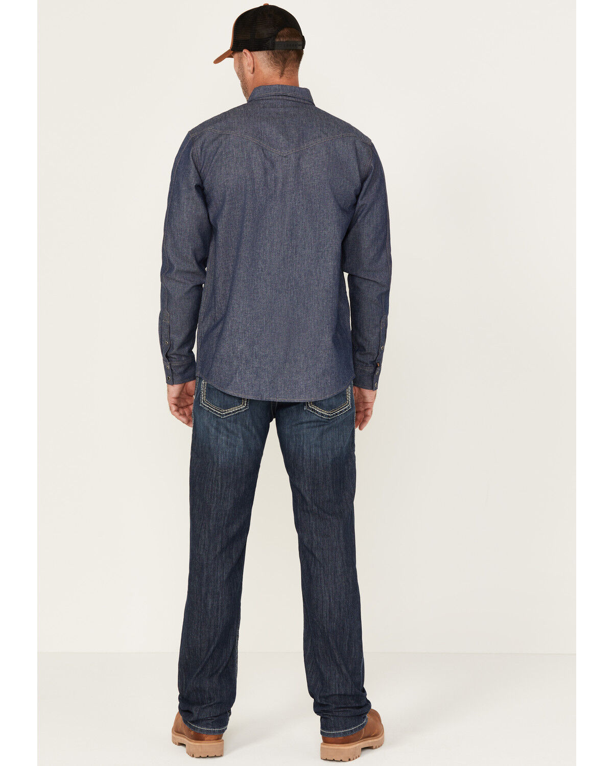 Image #3 - Ariat Men's FR M4 Boundary Low Rise Bootcut Jeans, Blue, hi-res