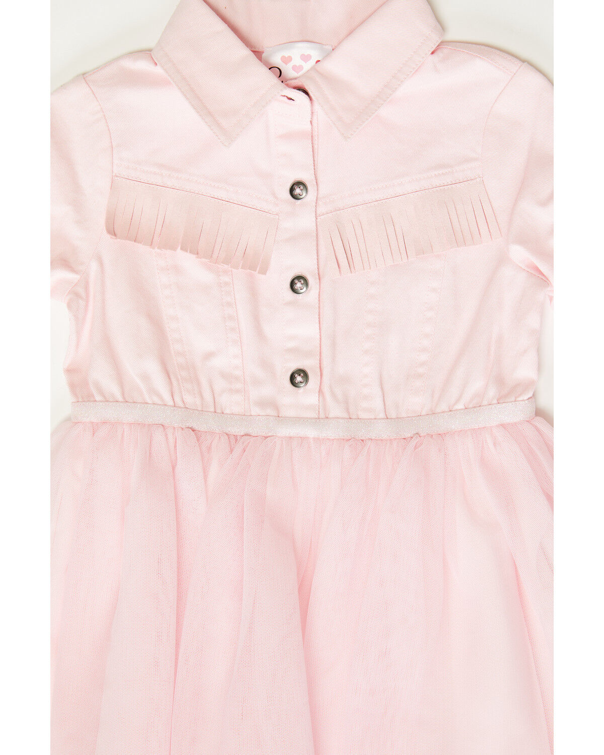 Image #3 - Sugar California Toddler Girls' Fringe Long Sleeve Button-Down Denim Tutu Dress, Blush, hi-res