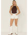 Image #1 - Levi's Women's 501&reg; Original Disco Nights High Rise Stretch Denim Shorts, White, hi-res