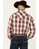 Image #4 - Stetson Men's Plaid Print Long Sleeve Pearl Snap Western Shirt, Maroon, hi-res