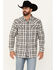 Image #1 - Moonshine Spirt&reg; Men's Gray Cloud Plaid Print Long Sleeve Snap Western Shirt, Grey, hi-res