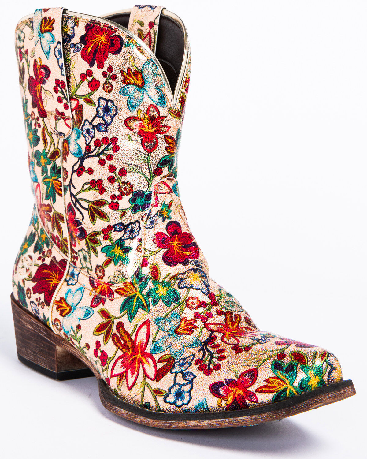Roper Women's Ingrid Floral Western Booties - Snip Toe, Multi, hi-res