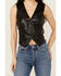 Image #3 - Revel Women's Solid Faux Leather Vest, Black, hi-res