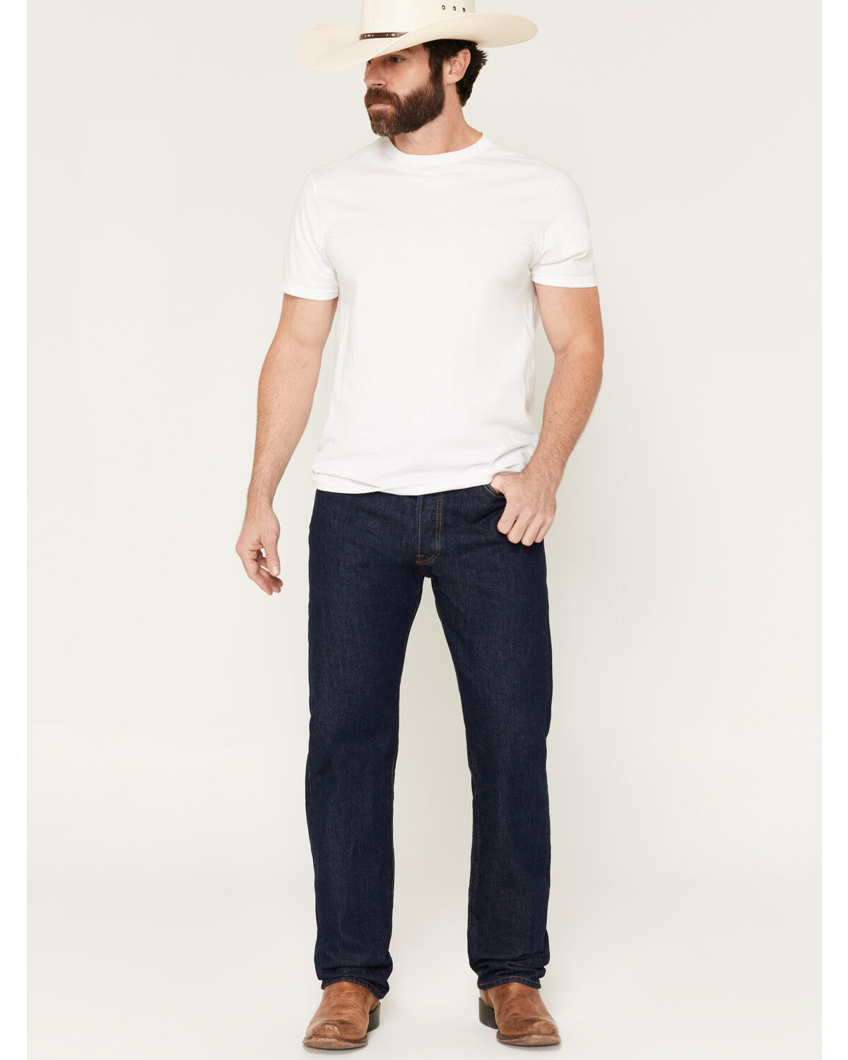 Image #1 - Levi's Men's 501 Original Prewashed Regular Straight Leg Jeans, Rinsed, hi-res