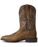 Image #2 - Ariat Men's Brander Leather Performance Western Boot - Broad Square Toe, Brown, hi-res