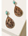 Image #2 - Shyanne Women's Cactus Rose Copper Teardrop Earrings, Rust Copper, hi-res