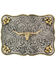 Image #1 - Cody James Men's Interchangeable Longhorn Belt Buckle, Silver, hi-res