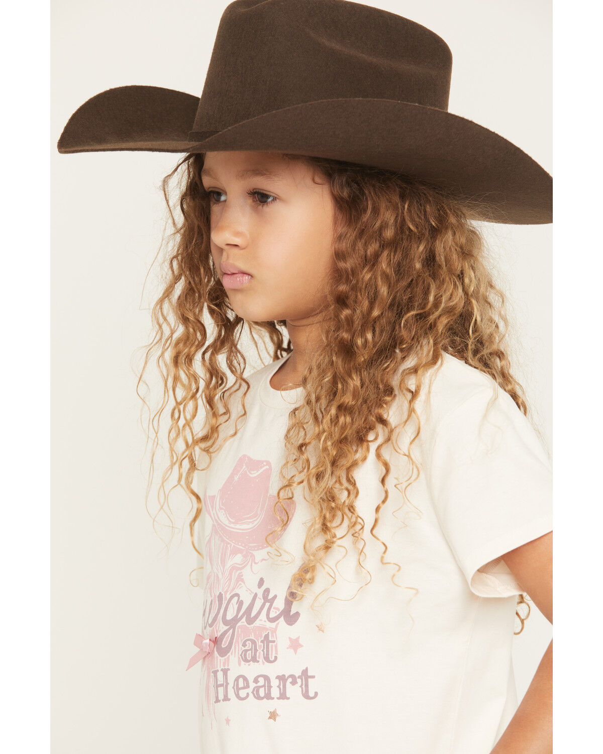 Image #2 - Shyanne Girls' Cowgirl at Heart Short Sleeve Graphic Tee, Off White, hi-res