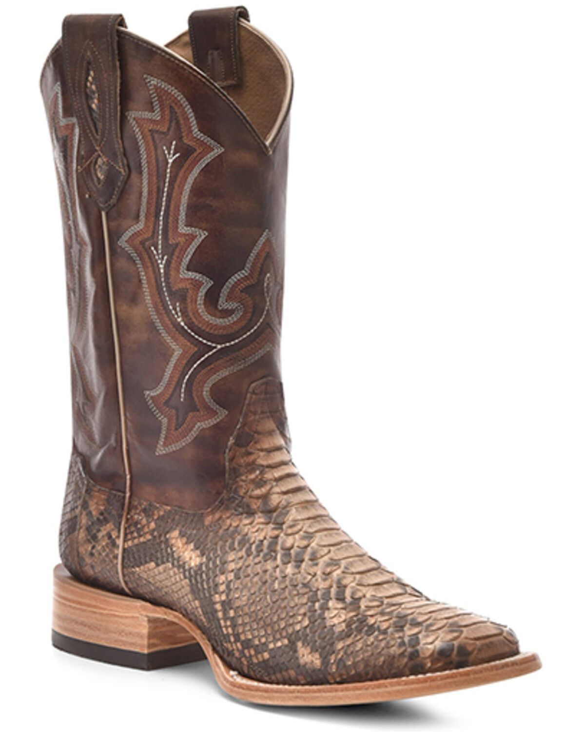 Corral Men's Exotic Python Western Boots - Broad Square Toe, Taupe, hi-res