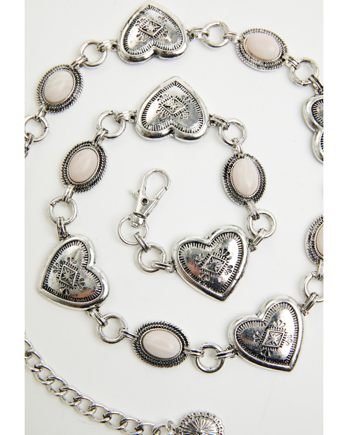 Image #2 - Shyanne Girls' Heart Concho Chain Belt, Silver, hi-res