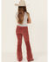 Image #3 - Wrangler Girls' Corduroy Stretch Flare Jeans , Rust Copper, hi-res