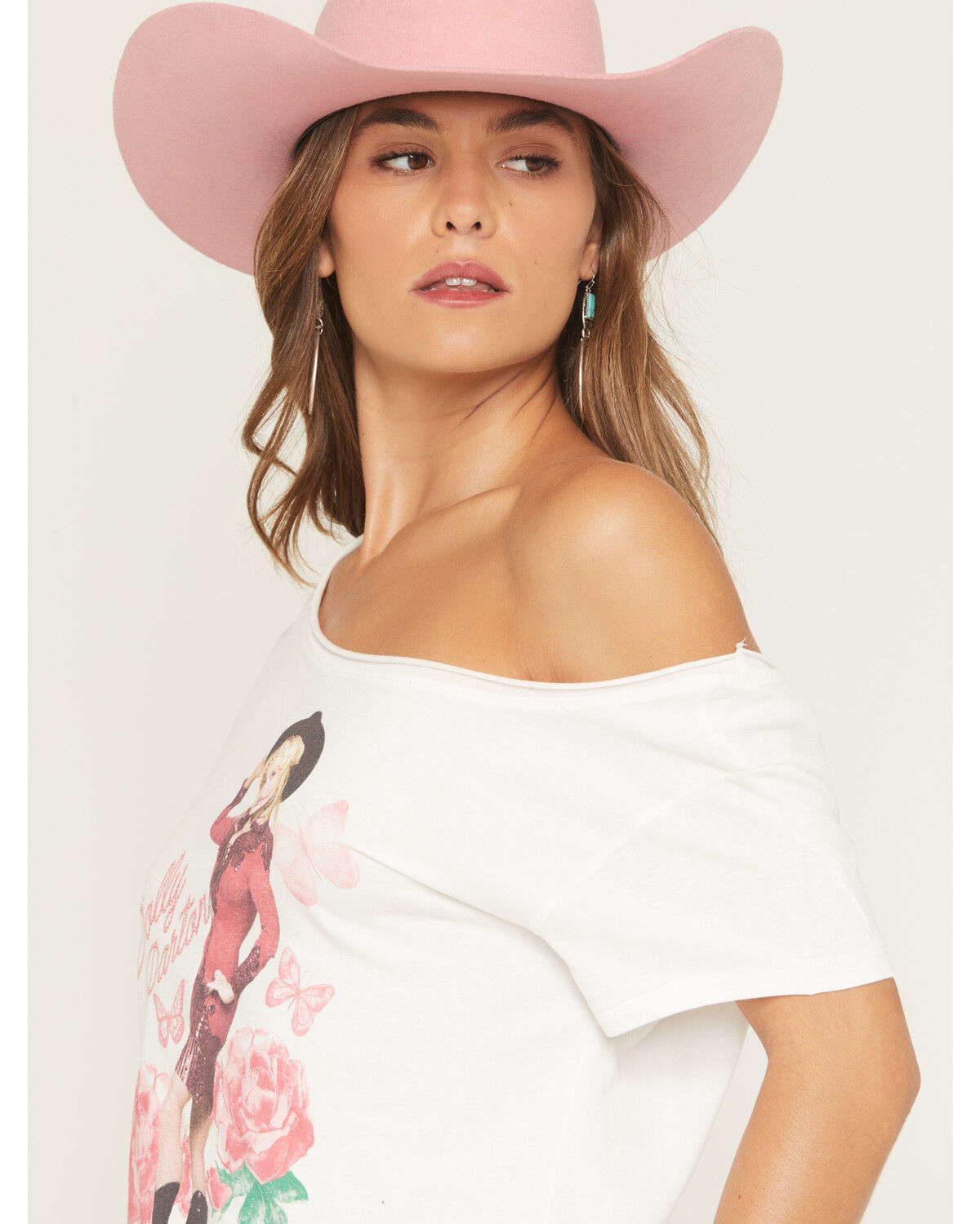 Image #2 - Goodie Two Sleeves Women's Dolly Rose Off The Shoulder Short Sleeve Tee, White, hi-res