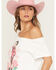 Image #2 - Goodie Two Sleeves Women's Dolly Rose Off The Shoulder Short Sleeve Tee, White, hi-res
