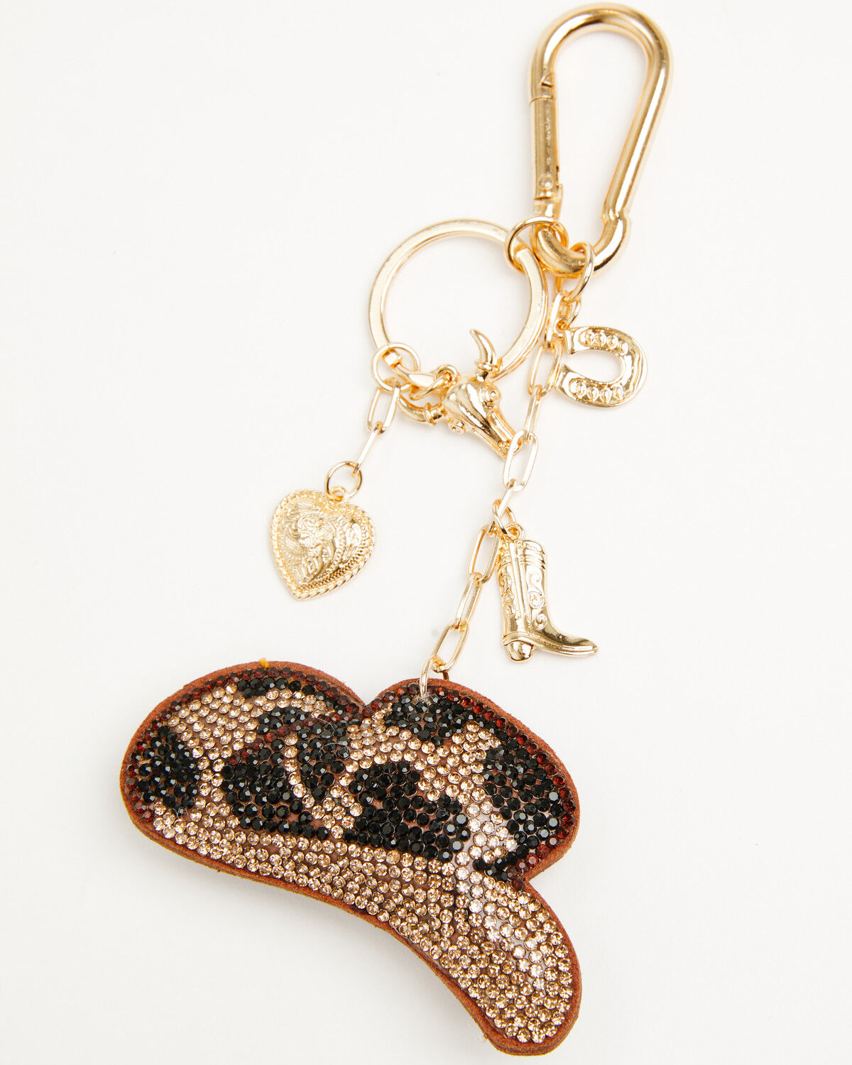 Image #3 - Shyanne Rhinestone Leopard Cowboy Hat Bag Charm, Brown, hi-res