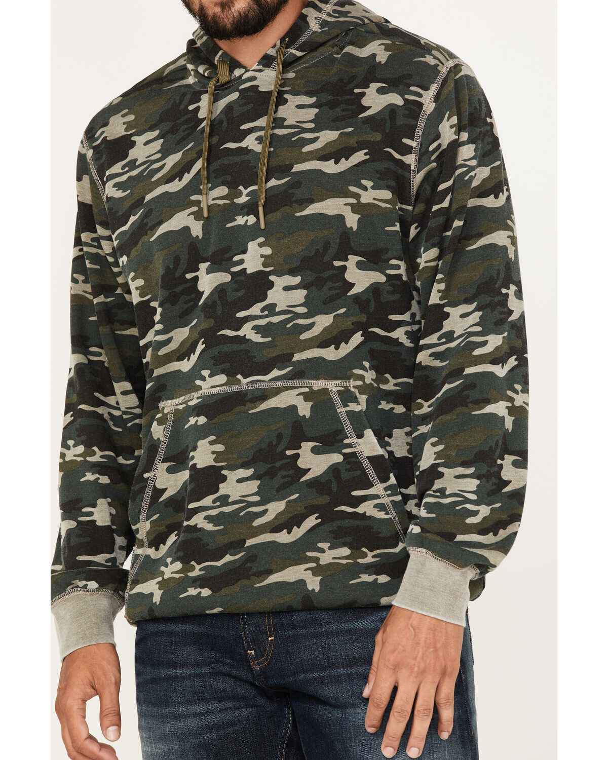 Image #3 - Moonshine Spirit&reg; Men's Now You See Me Burnout Camo Hooded Sweatshirt, Olive, hi-res