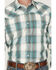 Image #3 - Stetson Men's Dobby Plaid Print Long Sleeve Snap Western Shirt, Blue, hi-res