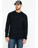 Image #1 - Hawx Men's Black Logo Crew Long Sleeve Work T-Shirt - Big, Black, hi-res