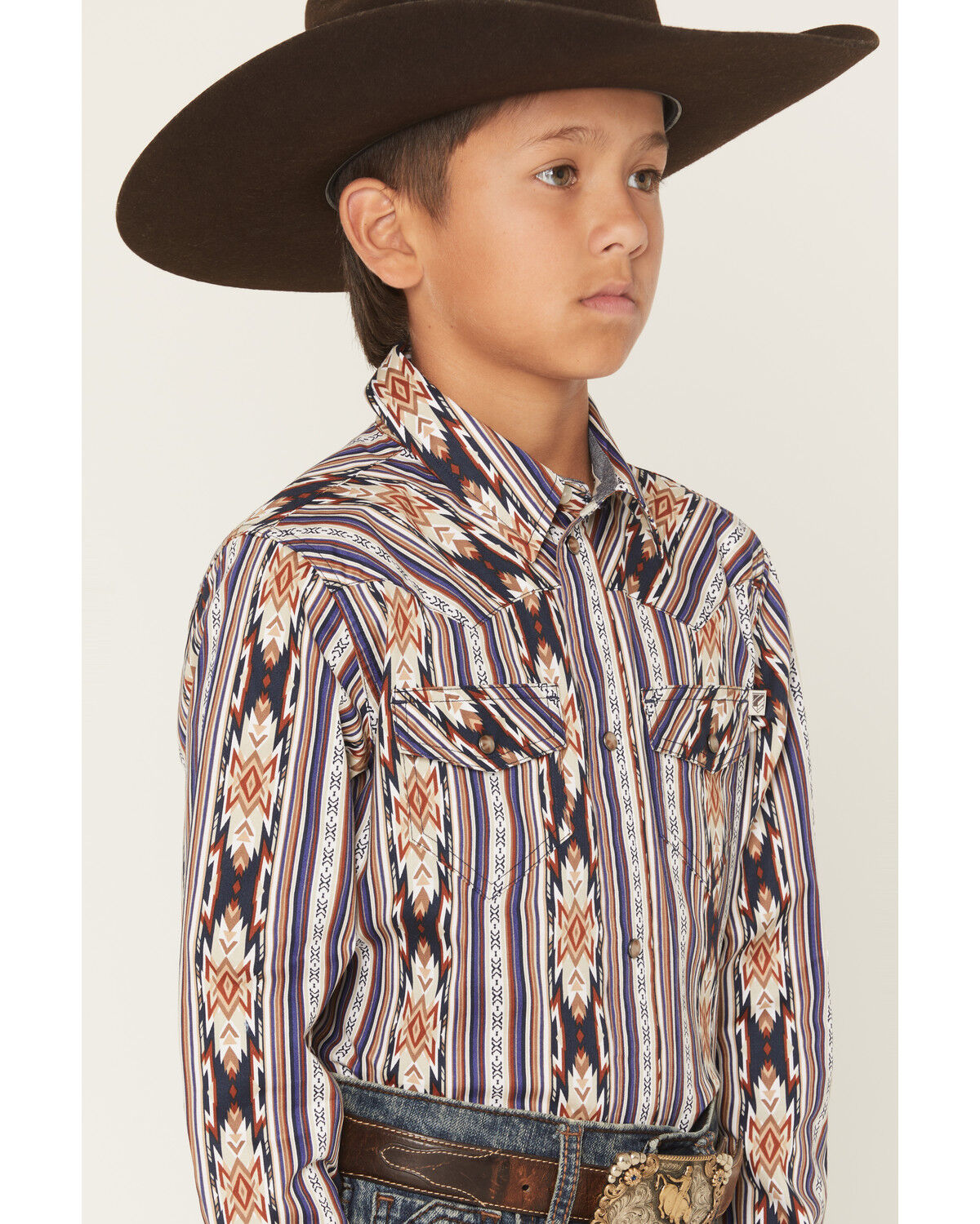 Image #2 - RANK 45&reg; Men's White Mountain Striped Long Sleeve Snap Stretch Western Shirt, Multi, hi-res