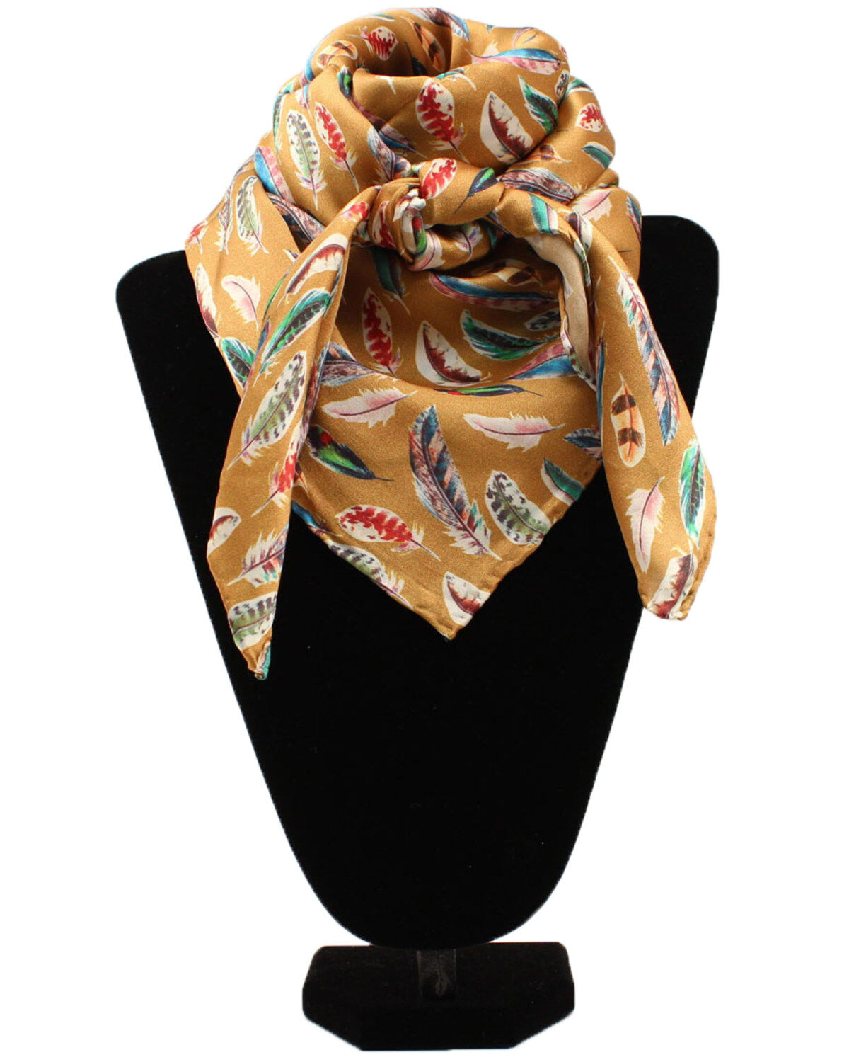 M&F Western Women's Gold Feather Scarf, Gold, hi-res