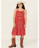 Image #1 - Wrangler Girls' Southwestern Print Sleeveless Maxi Dress , Red, hi-res