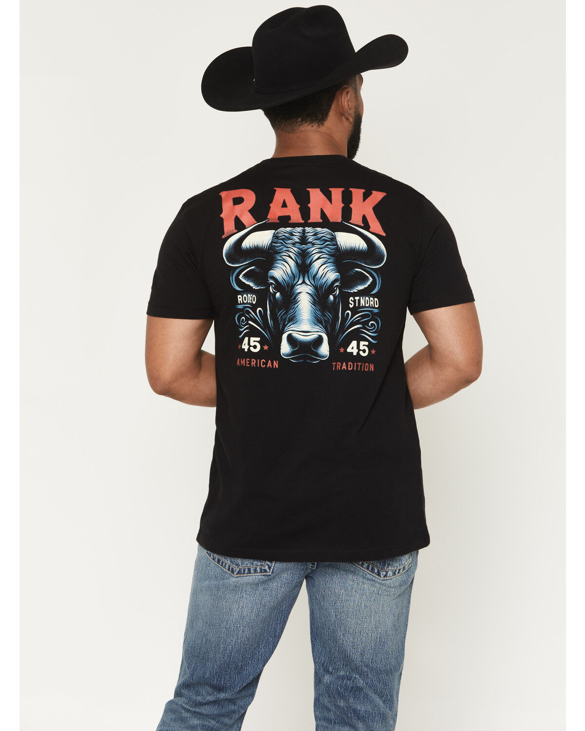 Image #1 - RANK 45&reg; Men's Bull Short Sleeve Graphic T-Shirt, Black, hi-res