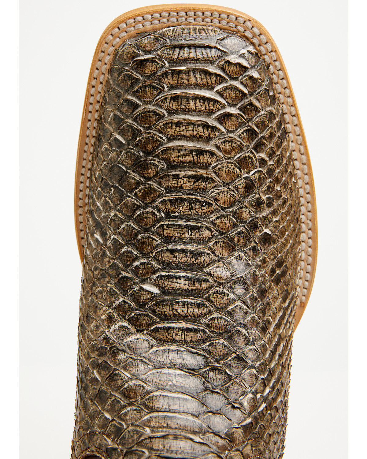 Image #6 - Dan Post Men's Exotic Python Belly Western Boots - Broad Square Toe, Taupe, hi-res