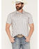 Image #1 - Rock & Roll Denim Men's Striped Short Sleeve Snap Western Polo, Natural, hi-res