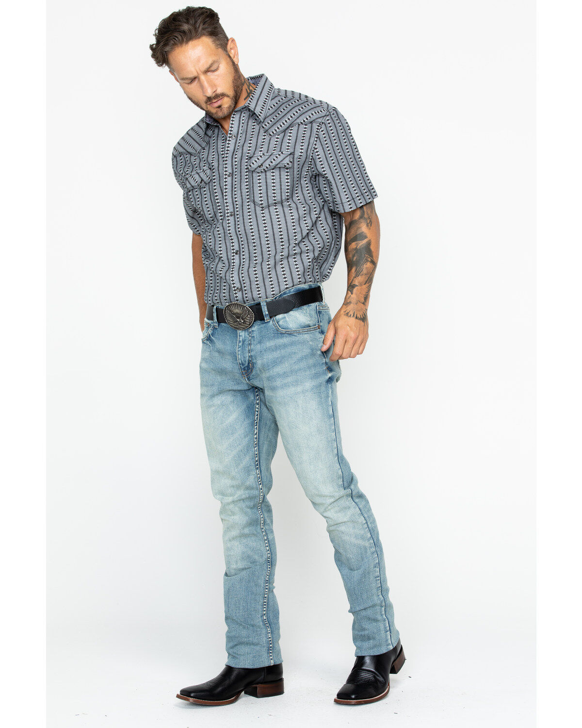 Image #6 - Moonshine Spirit&reg; Men's Sutton Wash Decker Slim Straight Stretch Denim Jeans, Indigo, hi-res
