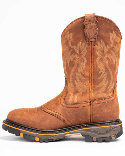 Image #3 - Cody James Men's 11" Decimator Western Work Boots - Soft Toe, Brown, hi-res