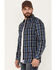 Image #2 - Resistol Men's Canon Large Plaid Long Sleeve Button Down Shirt, Blue, hi-res