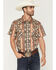 Image #1 - Sendero Men's The Wyatt Southwestern Print Short Sleeve Snap Western Shirt, Brown, hi-res