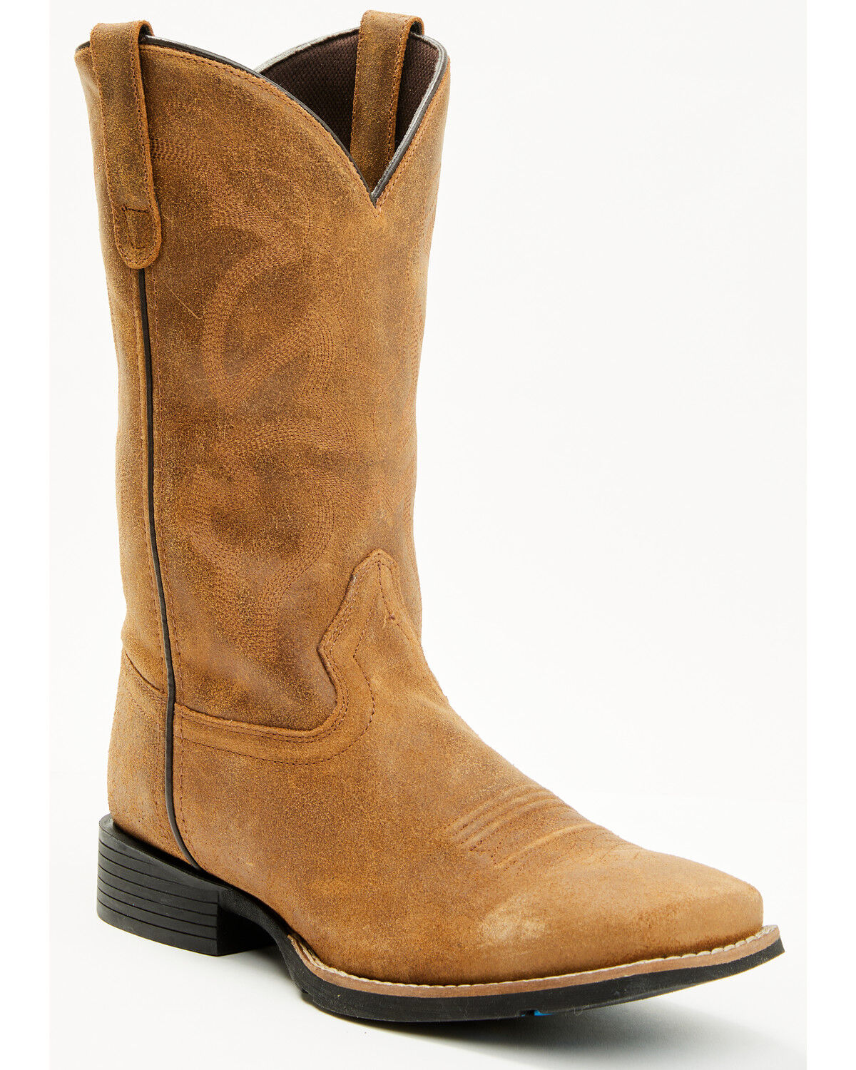 Roper Men's Monterey Roughout Western Boots - Square Toe, Tan, hi-res