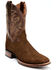 Image #1 - Dan Post Men's Hippo Print Western Performance Boots - Broad Square Toe, Brown, hi-res